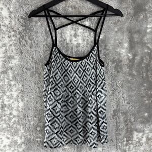 Princess Vera Wang Size M Casual Tank Top Black White Sleeveless Pullover